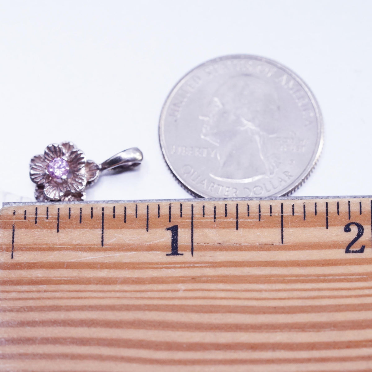 Sterling Silver Amethyst Flower Pendant, HONORA 925 Pink Floral Blossom Charm