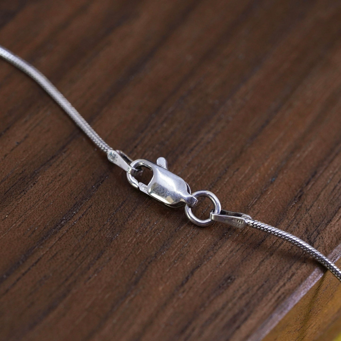 18", 1mm, vintage Sterling silver necklace, Italy 925 snake chain
