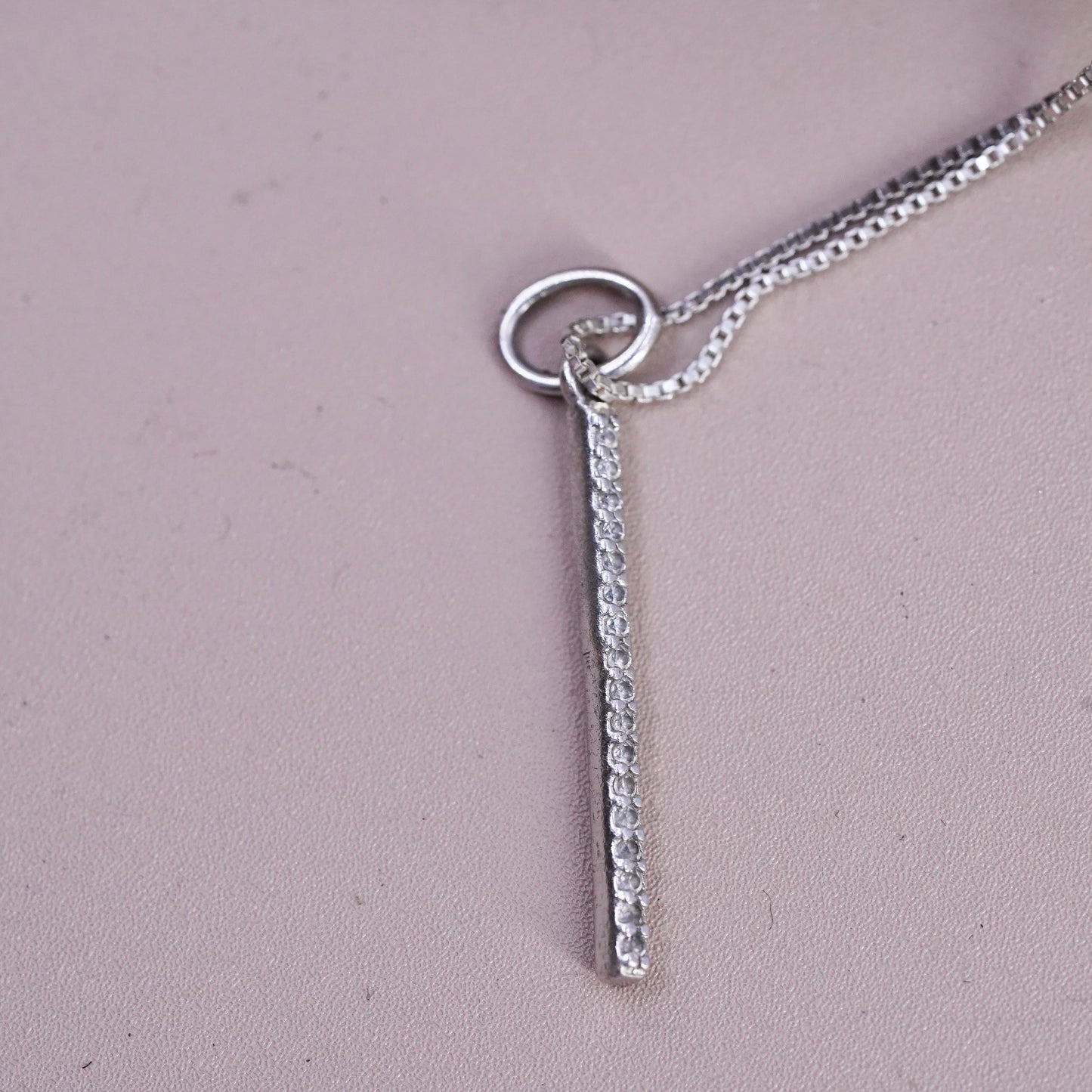 18”, Origami Owl jewelry 925 sterling silver box necklace, 925 cluster cz charm