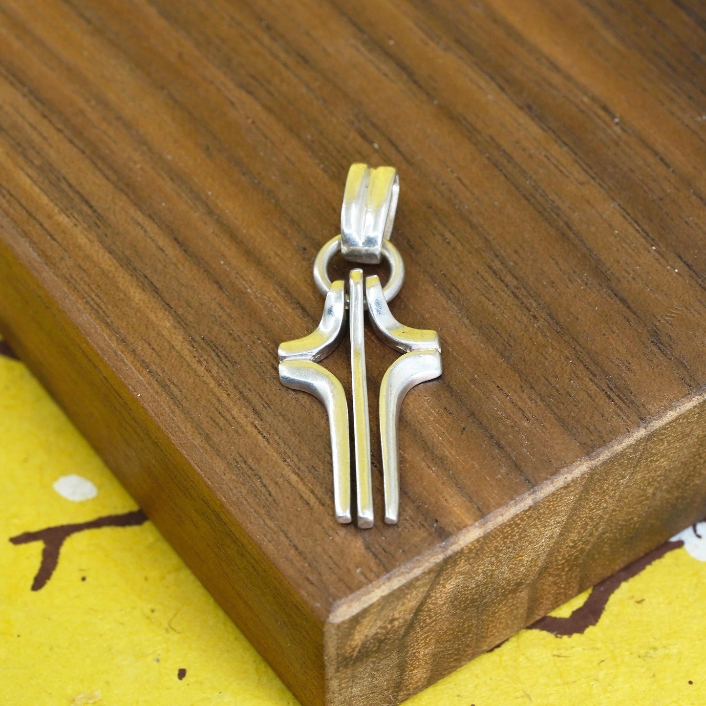 Vintage Mexico Sterling silver handmade pendant, 925 cross