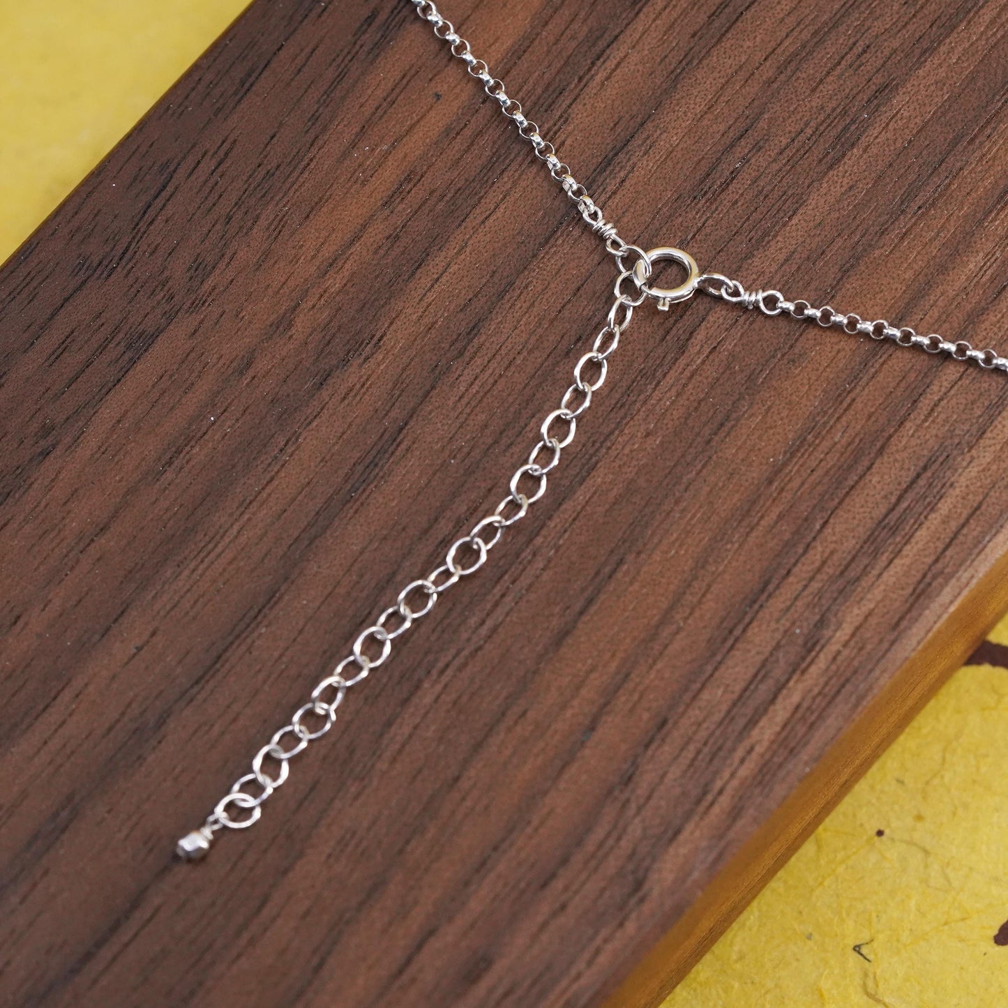 18+2”, Sterling silver necklace, 925 circle chain tag pendant “one must nurture