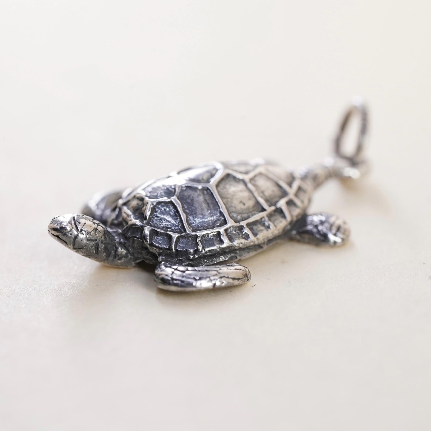 Sterling Silver Sea Turtle Pendant, 925 Ocean Turtle Jewelry, Marine Life Charm