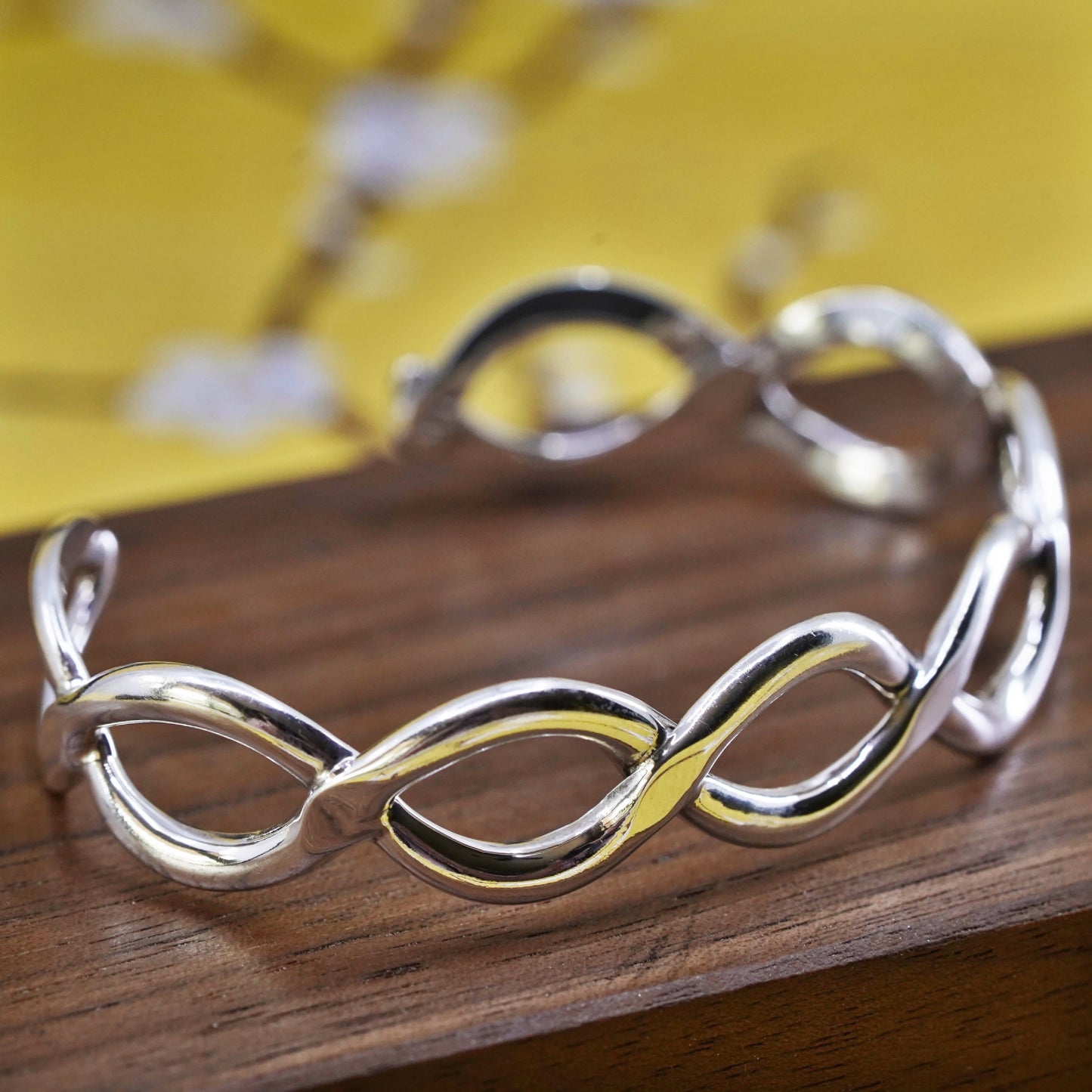 6.25", Vintage southwestern Sterling silver handmade bracelet, 925 twisted cuff