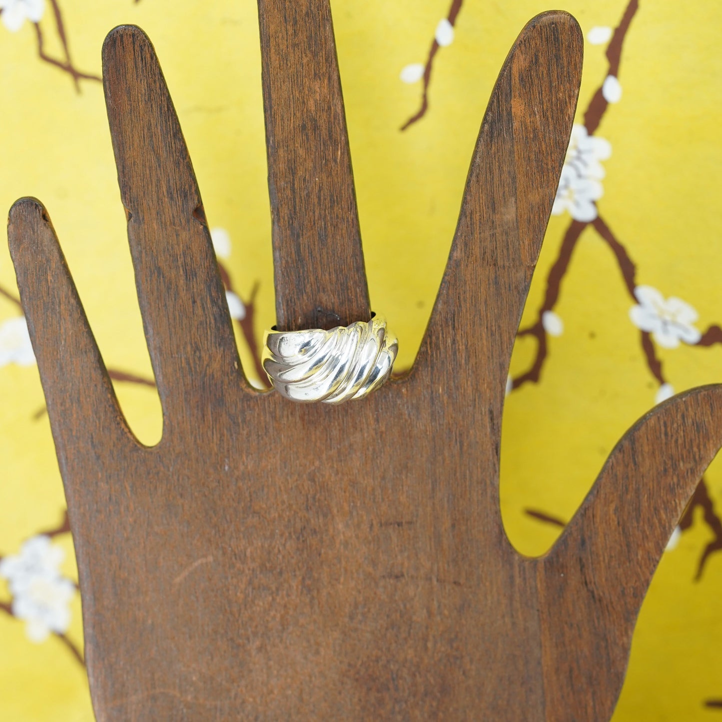 Size 7.5, Native American Navajo James Mason sterling silver ring 925 ribbed