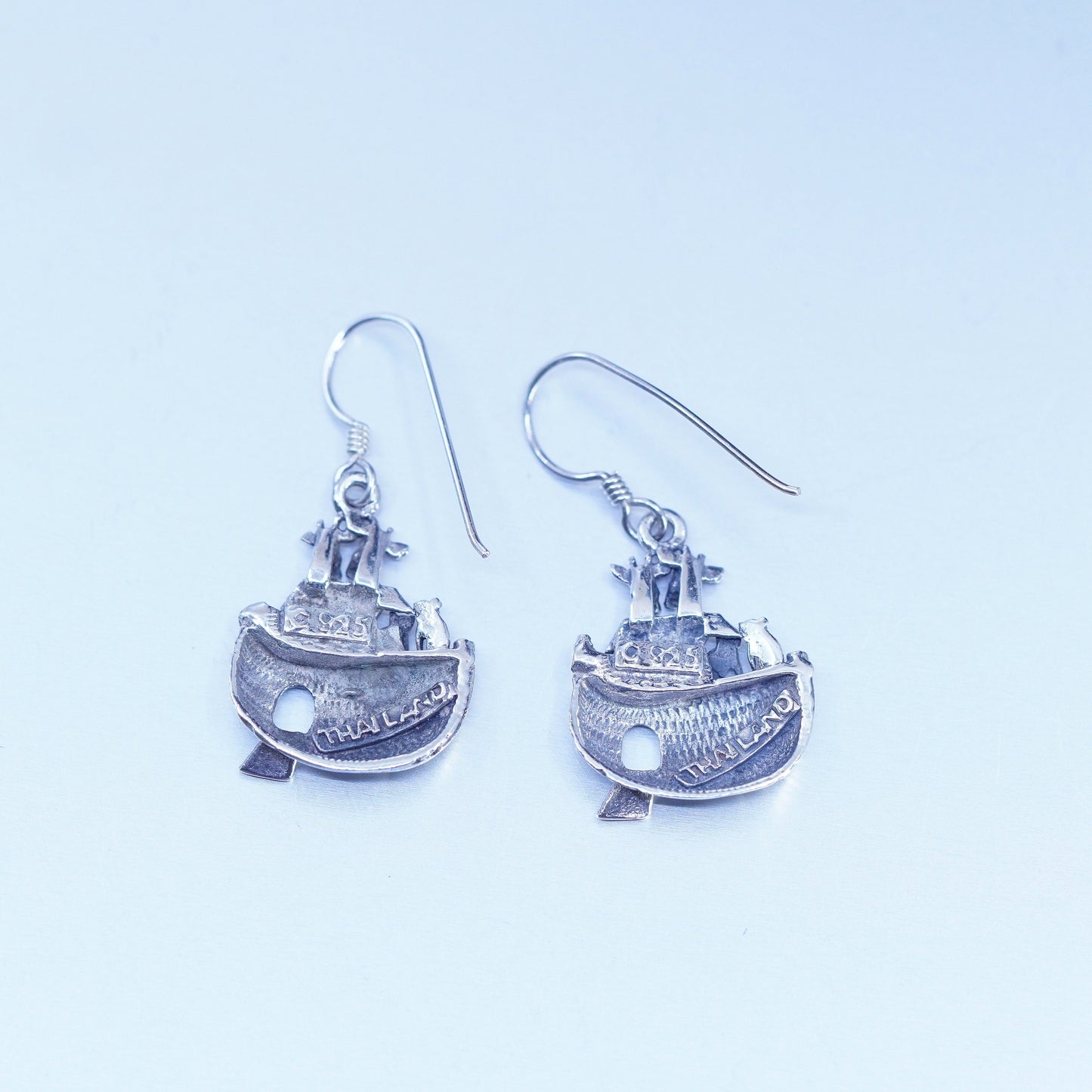 Vintage Sterling silver Handmade earrings, 925 Noah’s ark w/ Giraffe bear lion