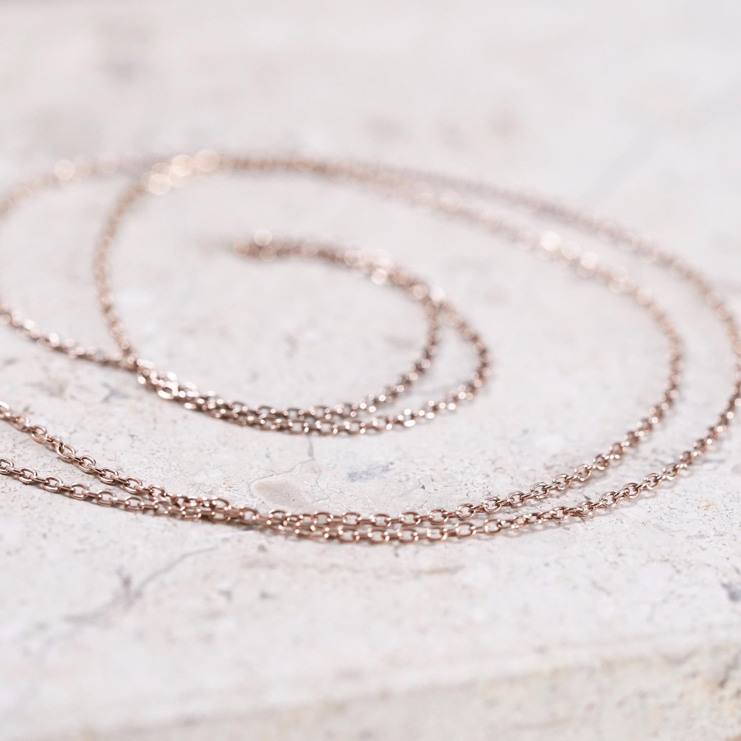 20", vintage Sterling silver necklace, rose gold over 925 silver circle chain