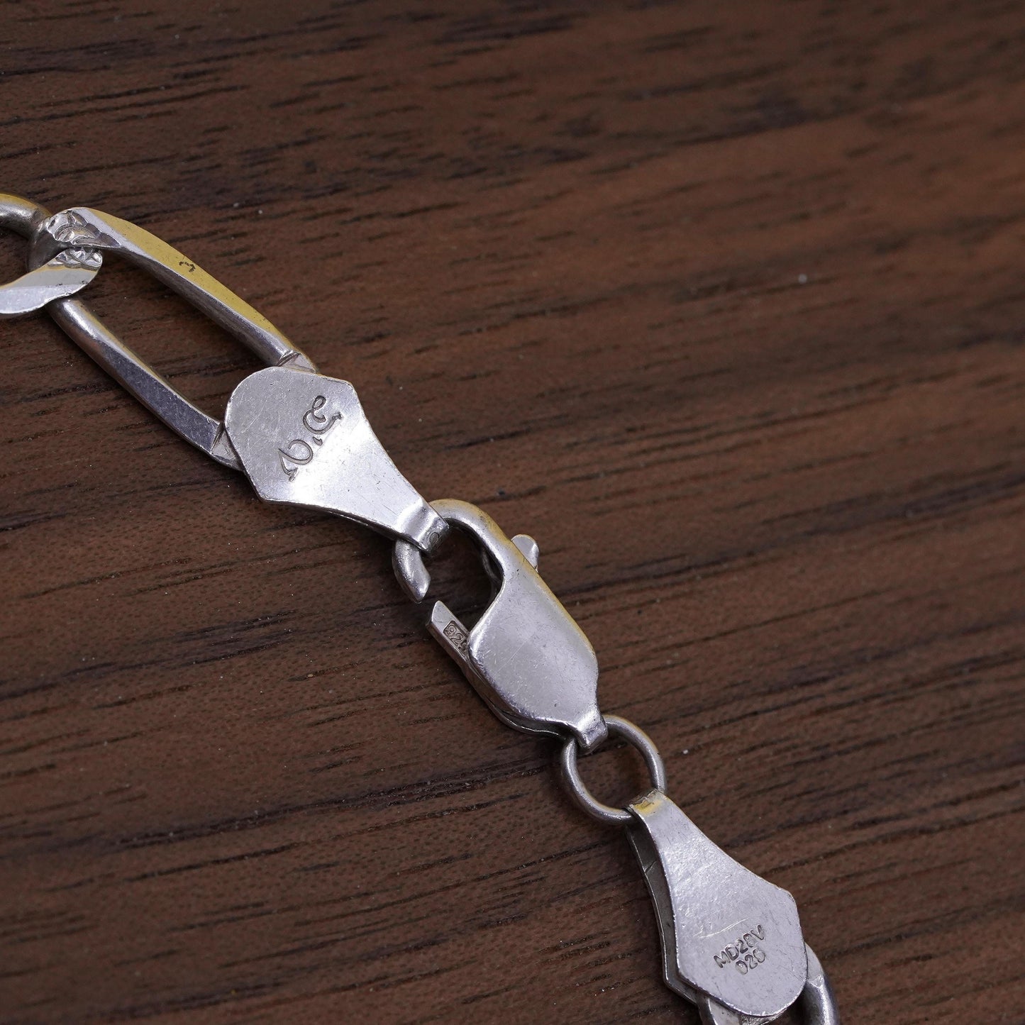 24”, 6mm, Sterling silver figaro chain, Italy 925 necklace