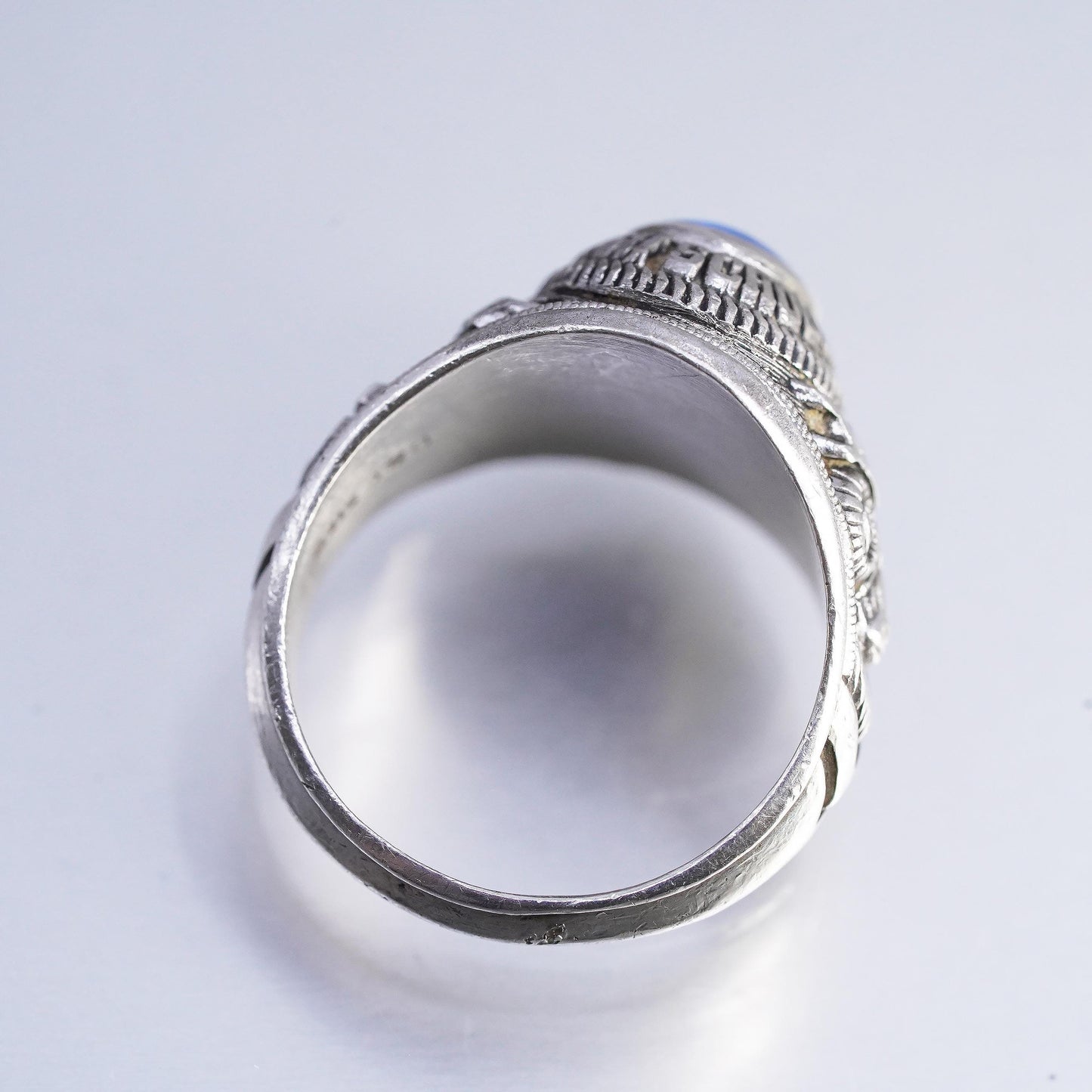 1979 Rockville High School Class Ring, 925 Sterling Silver Sapphire Graduation