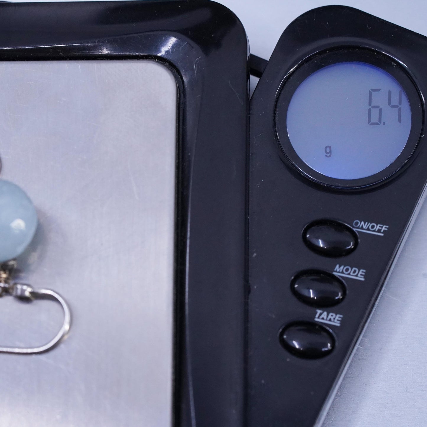 Vintage Sterling 925 silver handmade earrings with chalcedony beads