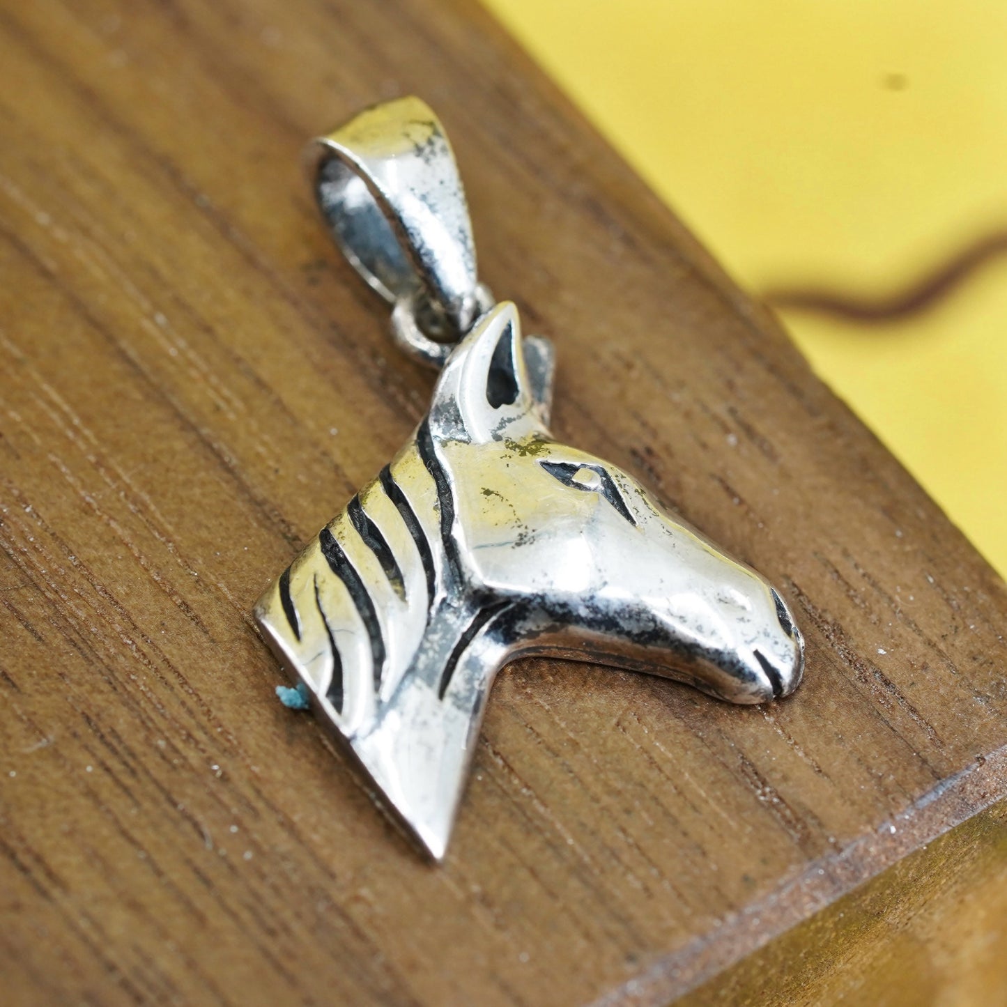 Vintage Sterling 925 silver handmade pendant, horse