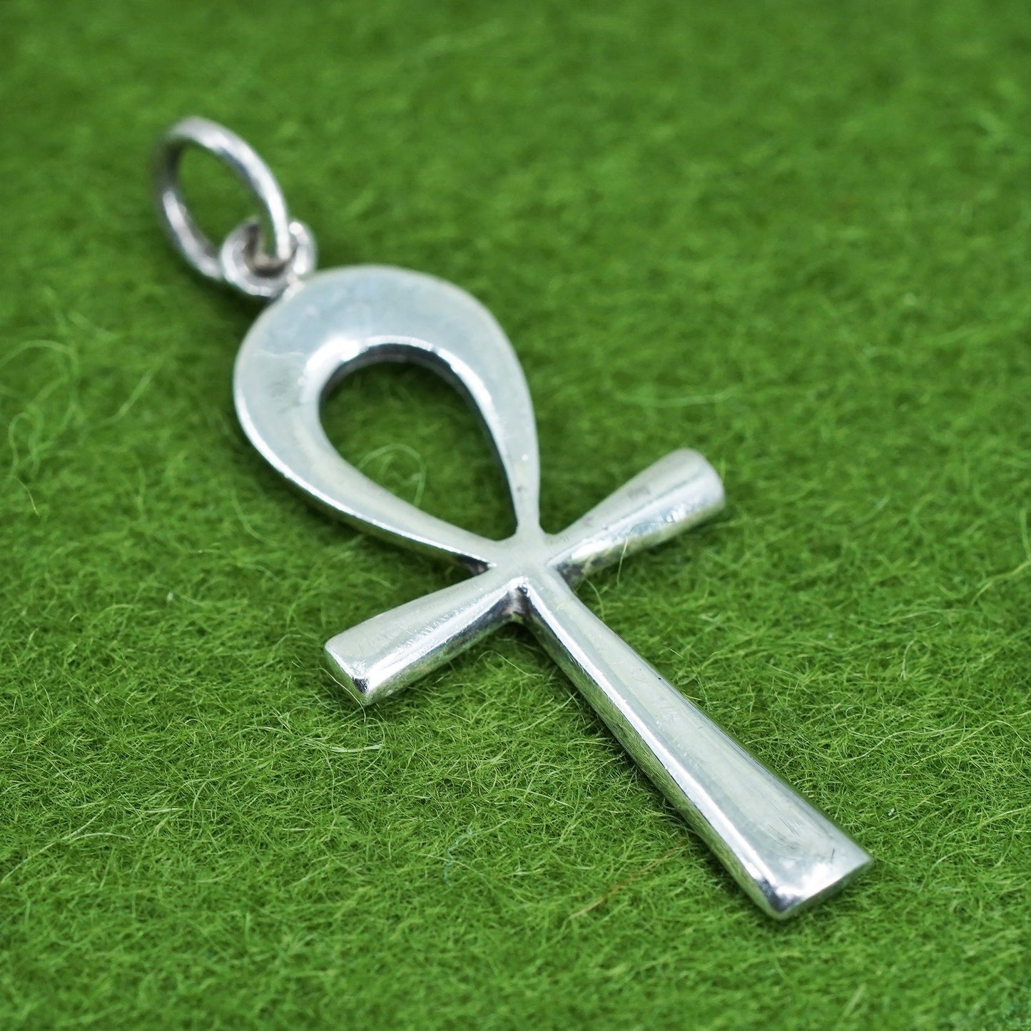Vintage Sterling silver handmade pendant, 925 silver Egyptian ankh