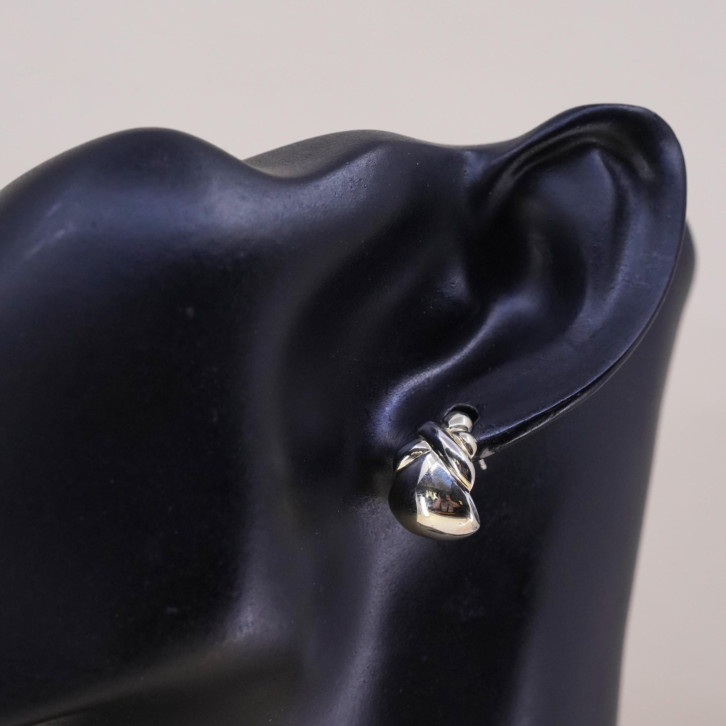 Vintage handmade single earring. Sterling 925 silver stud