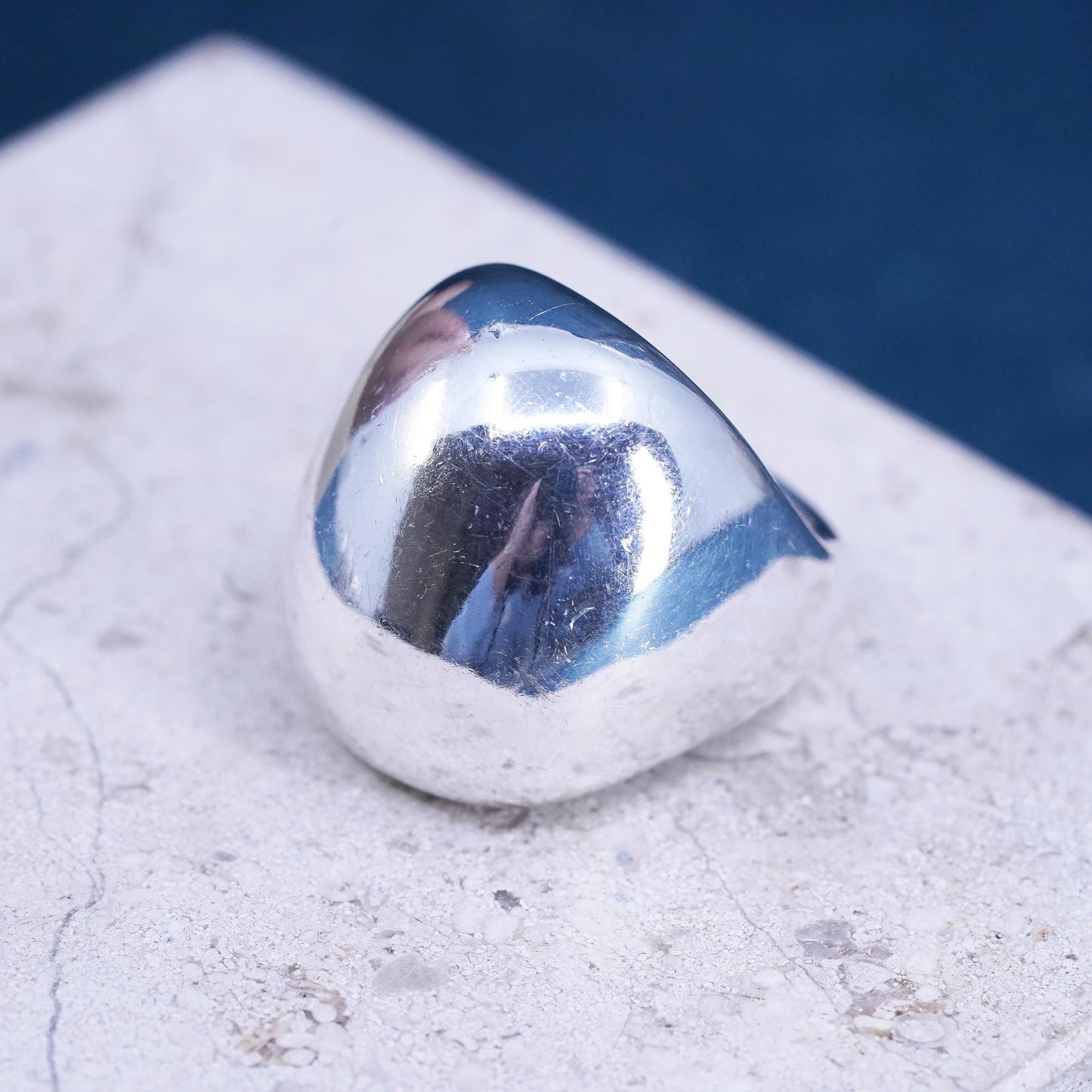 Size 9, vintage Sterling silver handmade ring, 925 statement band