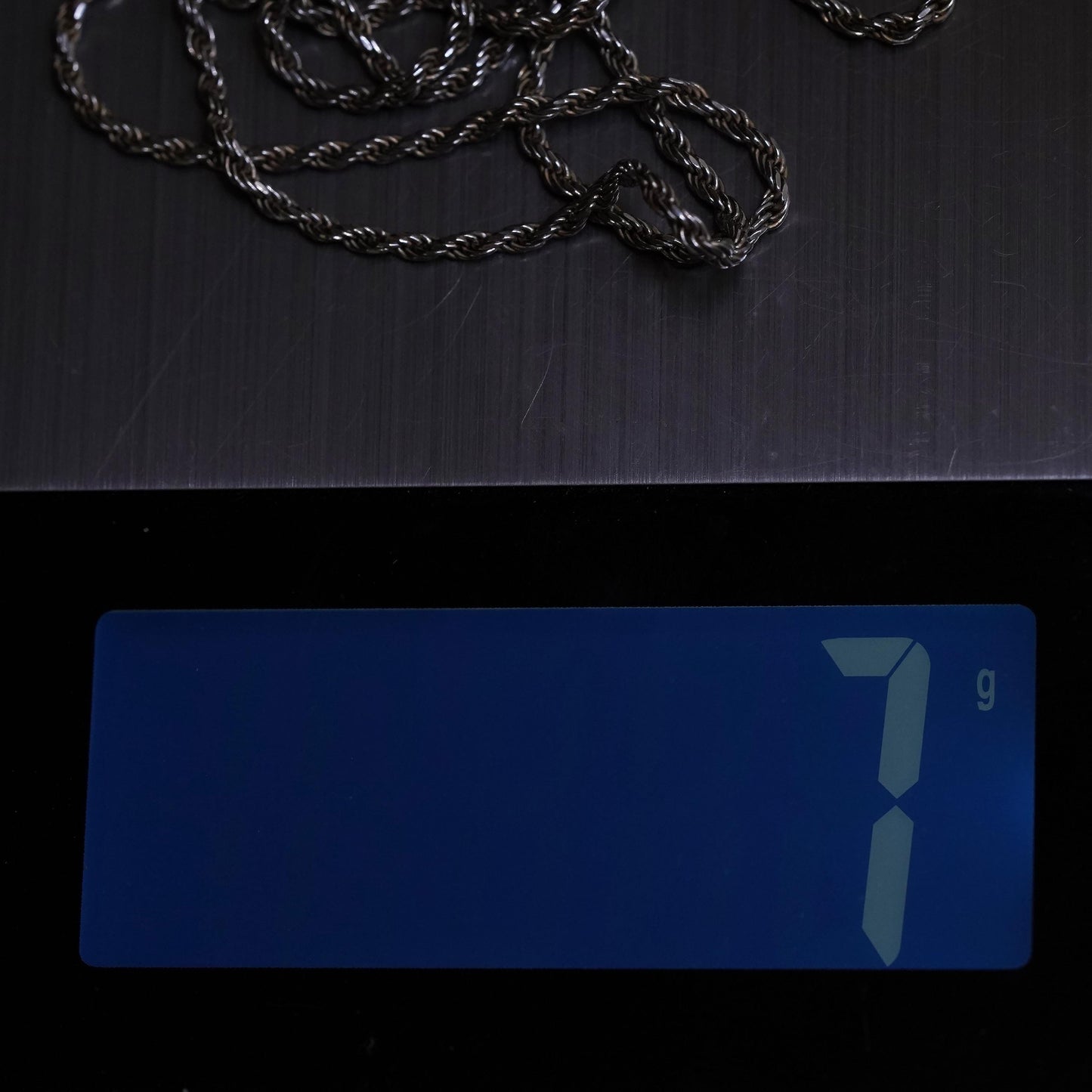 30”, 2mm, vintage Sterling silver necklace, Italy 925 rope chain