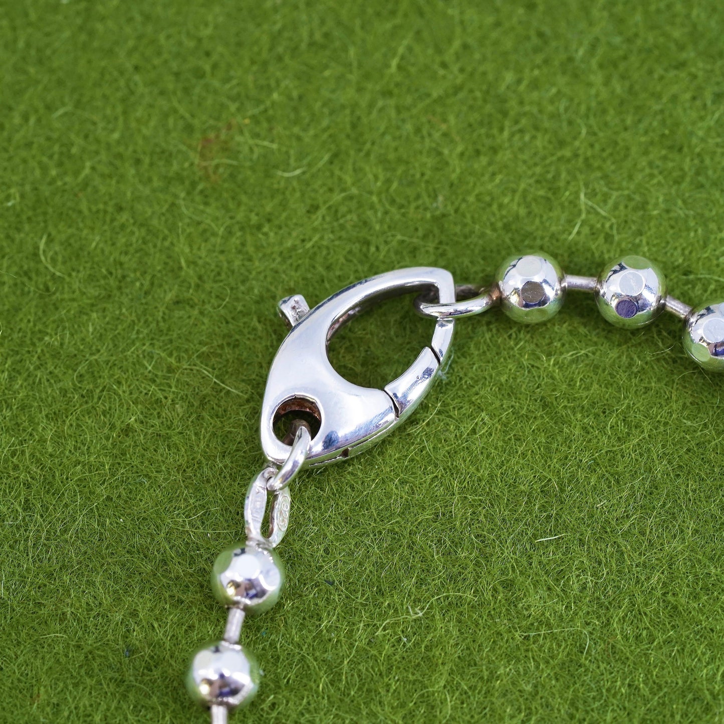 7.25” 5mm, Vintage sterling silver bracelet, 925 5mm bead chain
