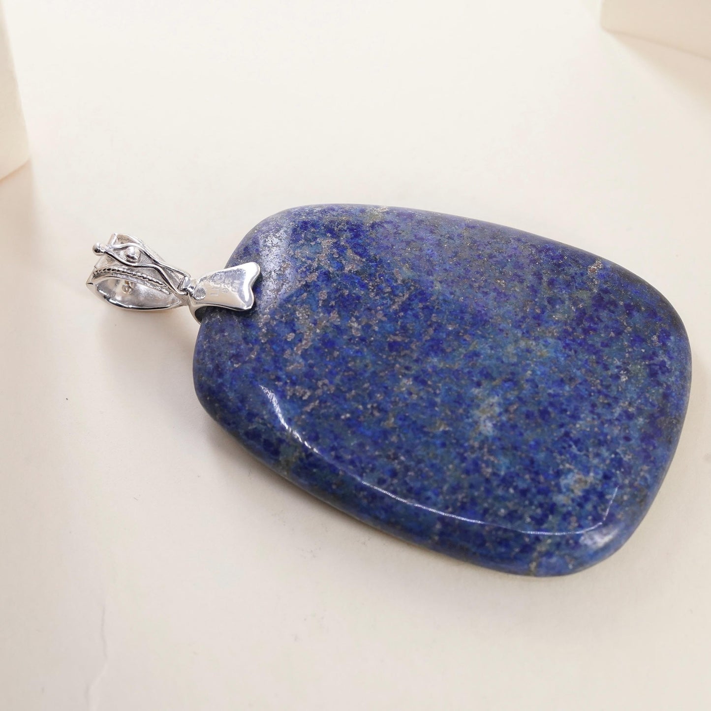 Vintage LUC Lucas Lameth Sterling silver huge pendant, 925 lapis lazuli charm