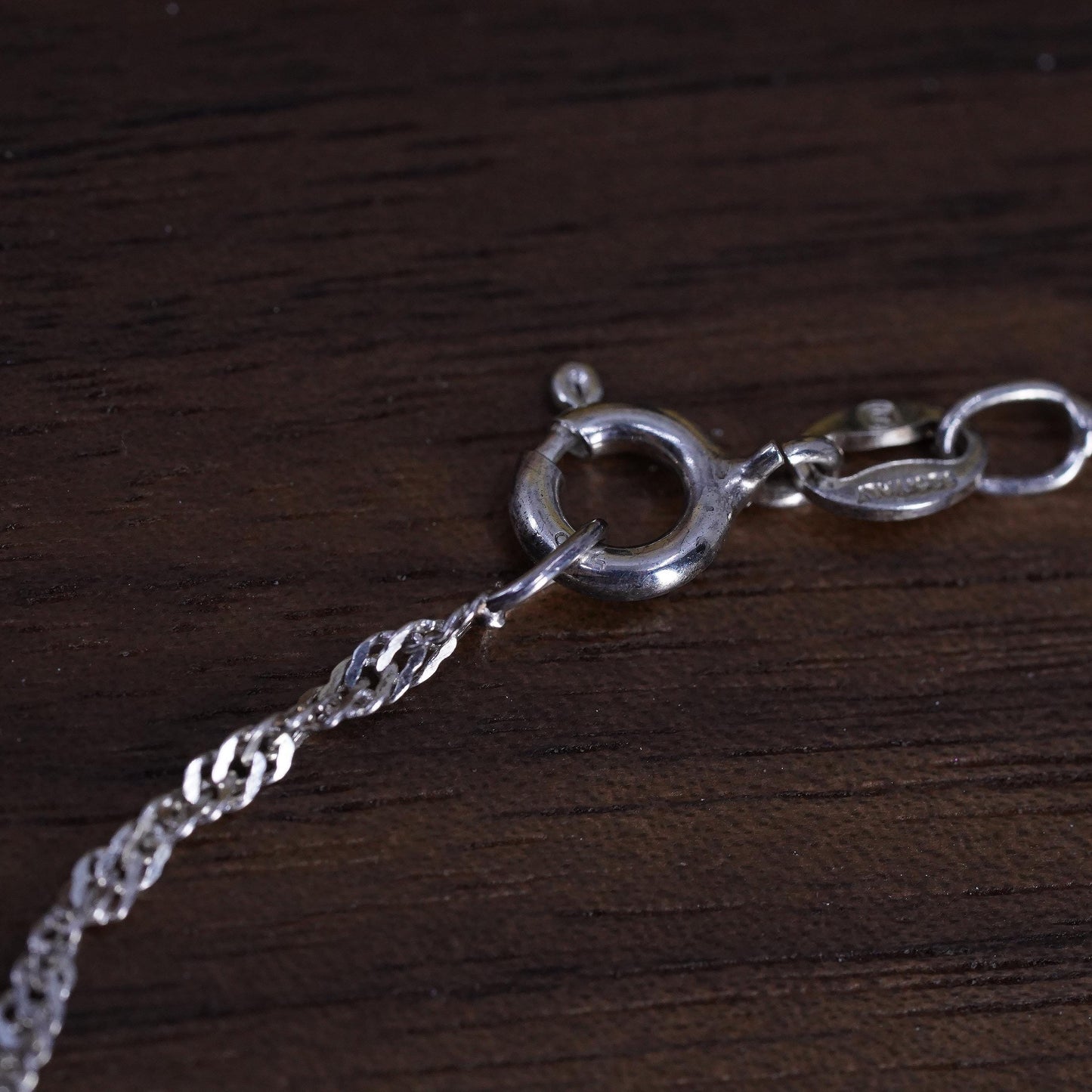 7.5”, 4mm, Vintage sterling 925 silver bracelet, twisted curb link bracelet