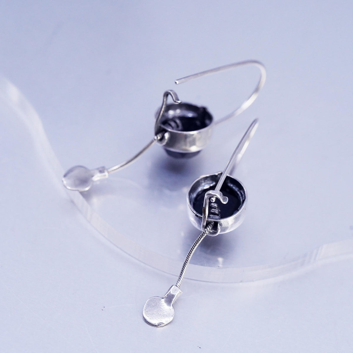 SILPADA Sterling Silver 925 Faceted Matte Black Onyx Dangle Earrings W1626
