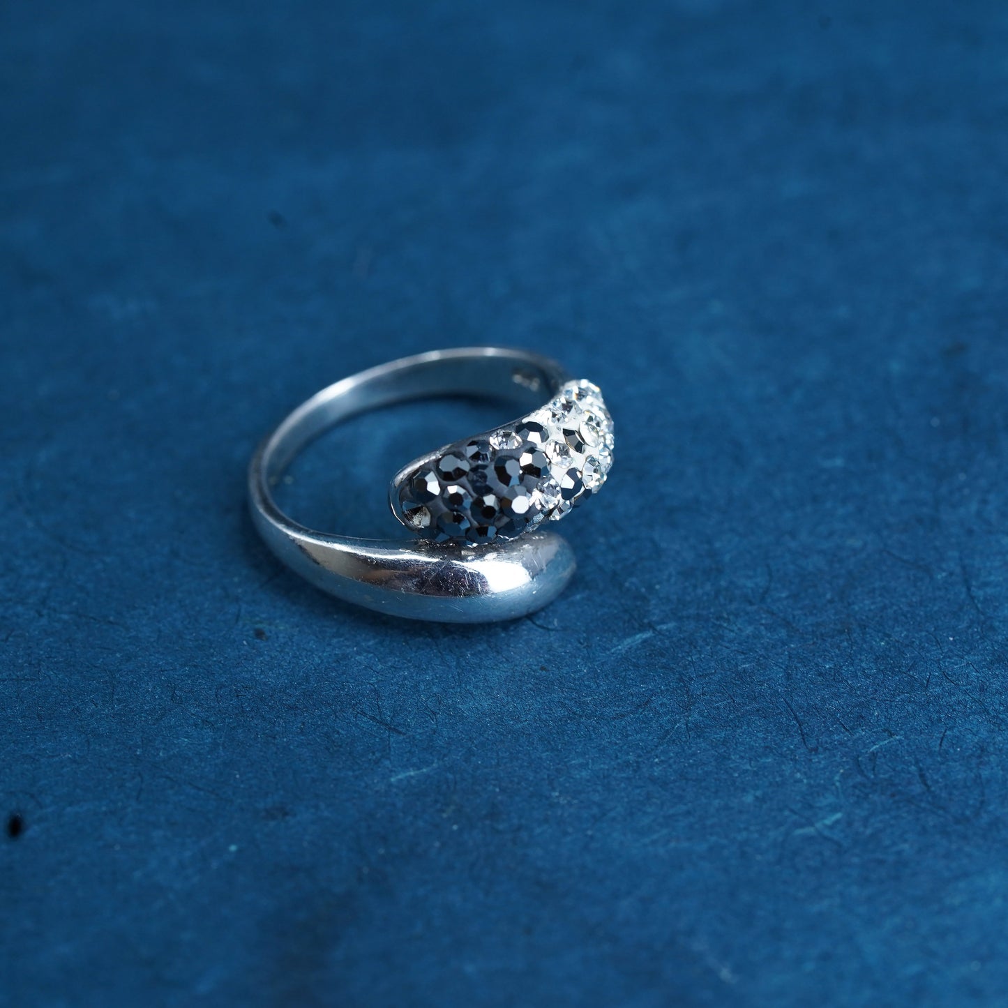 Size 5.5, two tone sterling silver ring cluster Cz, perfect gift for Christmas