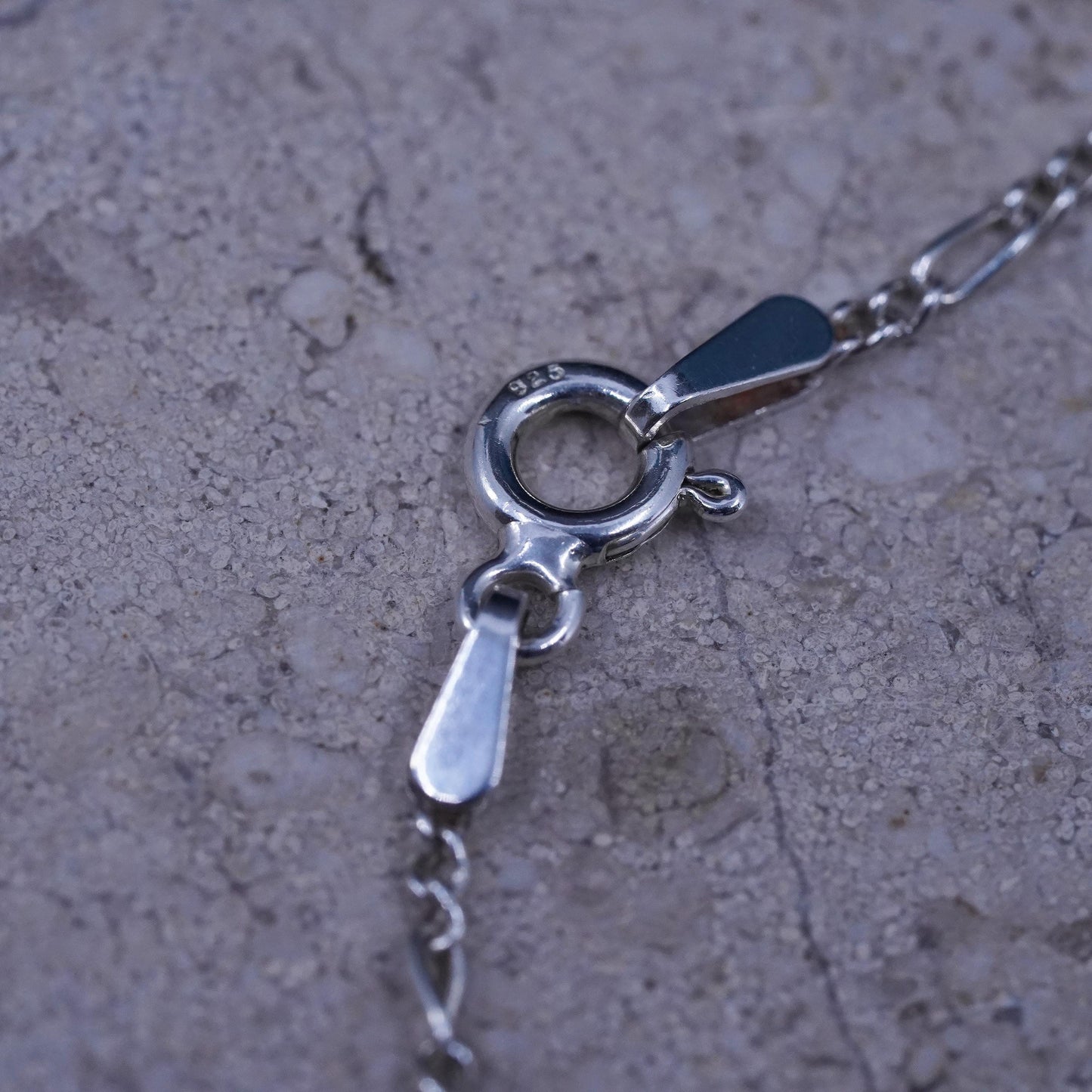 18”, 2mm, vintage Sterling silver handmade necklace, 925 Figaro chain