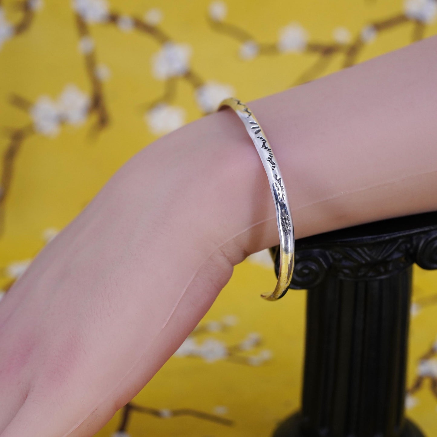 7", Vintage Arnold Maloney Sterling silver bracelet, southwestern 925 cuff