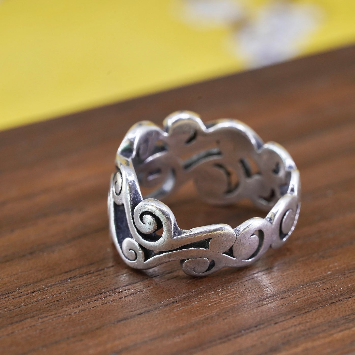 Size 5, vintage Brighton Sayan Sterling 925 silver handmade spiral swirly ring