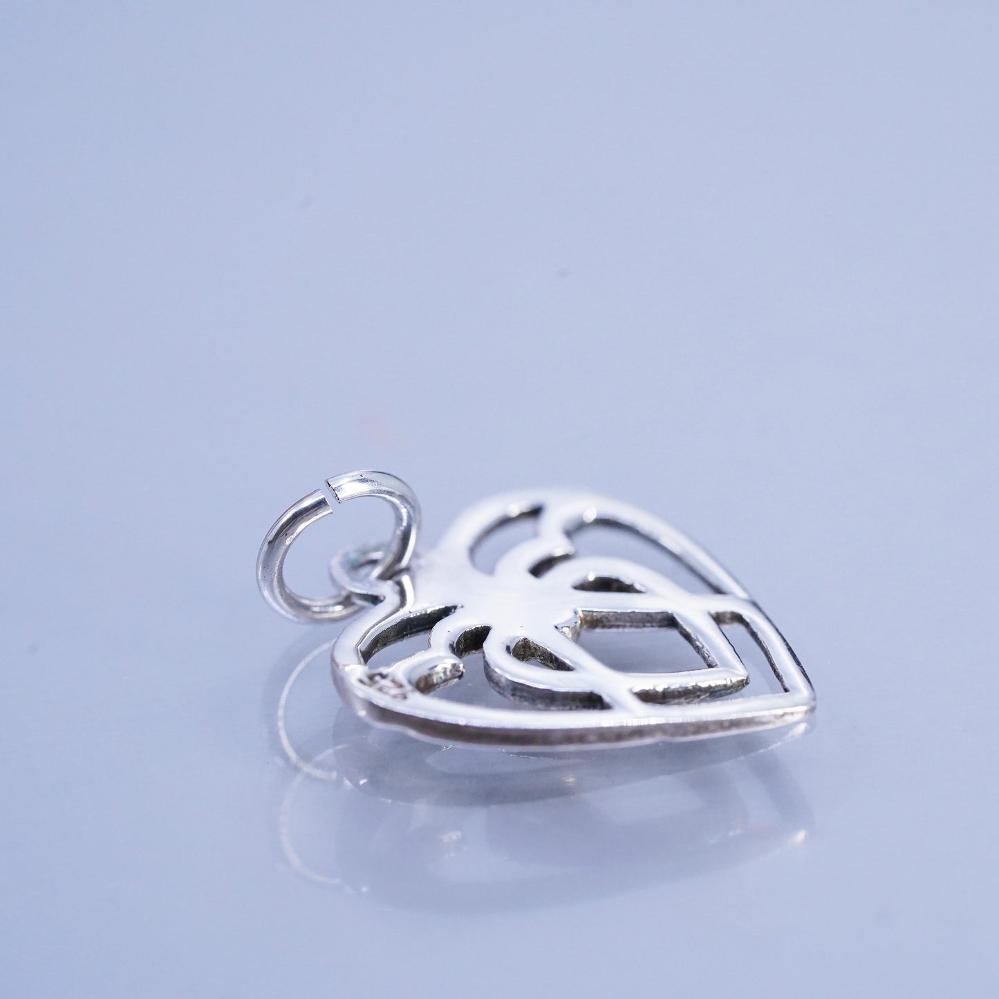 Vintage sterling 925 silver handmade Irish Celtic knot heart pendant