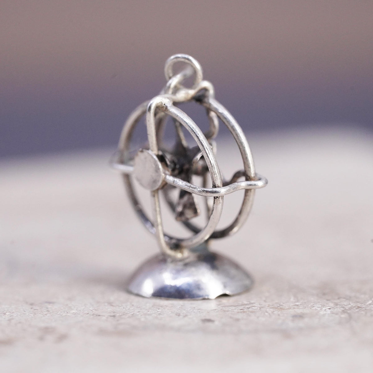 Sterling 925 Silver Electric Fan Charm Pendant 3D Mechanical Desk Fan Propeller