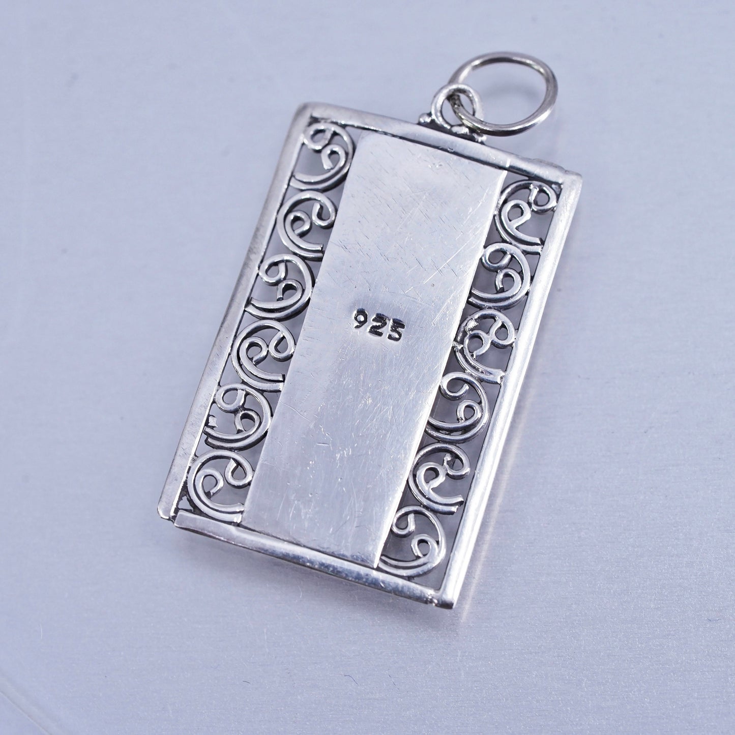 Vintage two tone brase sterling 925 silver handmade filigree pendant charm