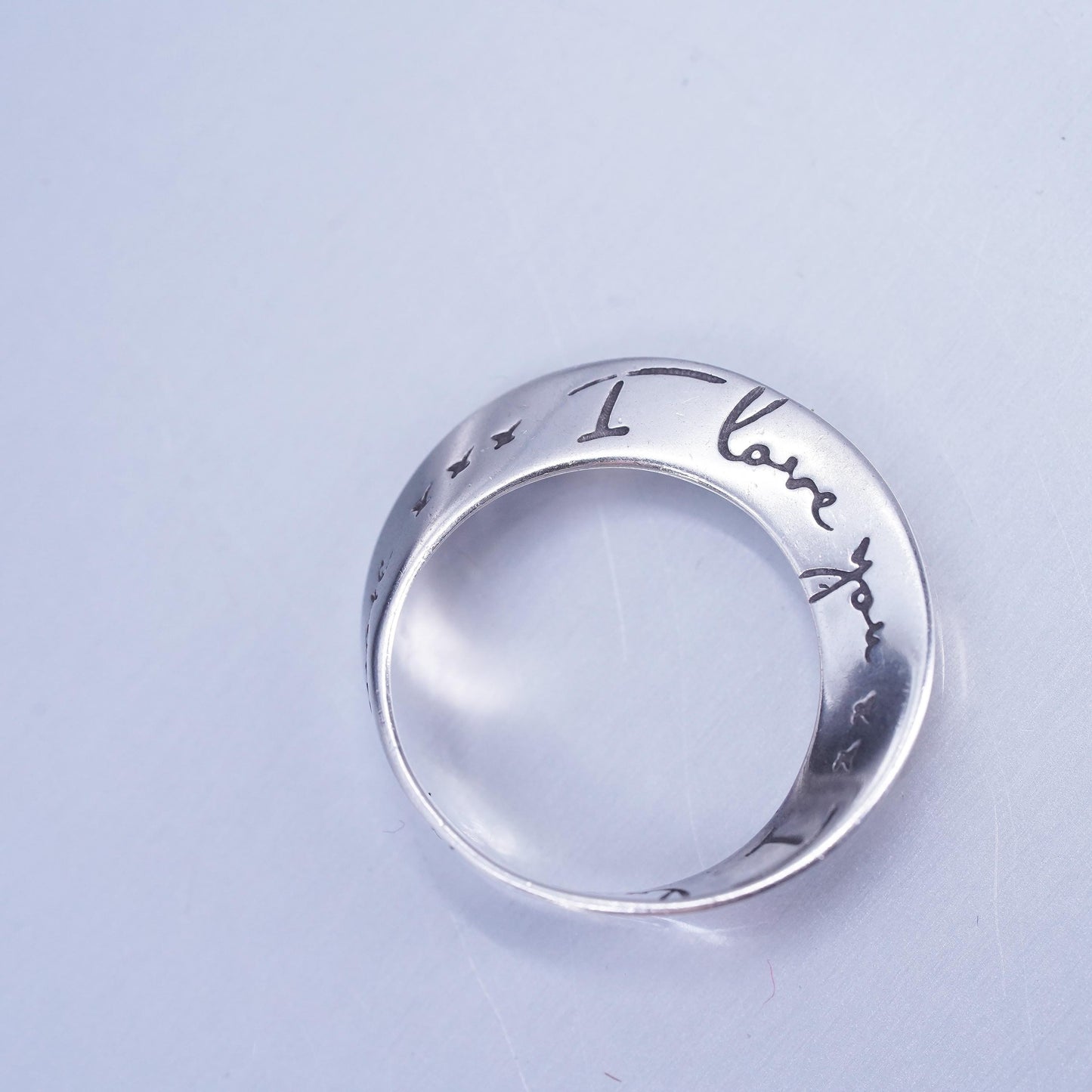 DVB sterling silver pendant, 925 infinity loop circle charm “I love you”