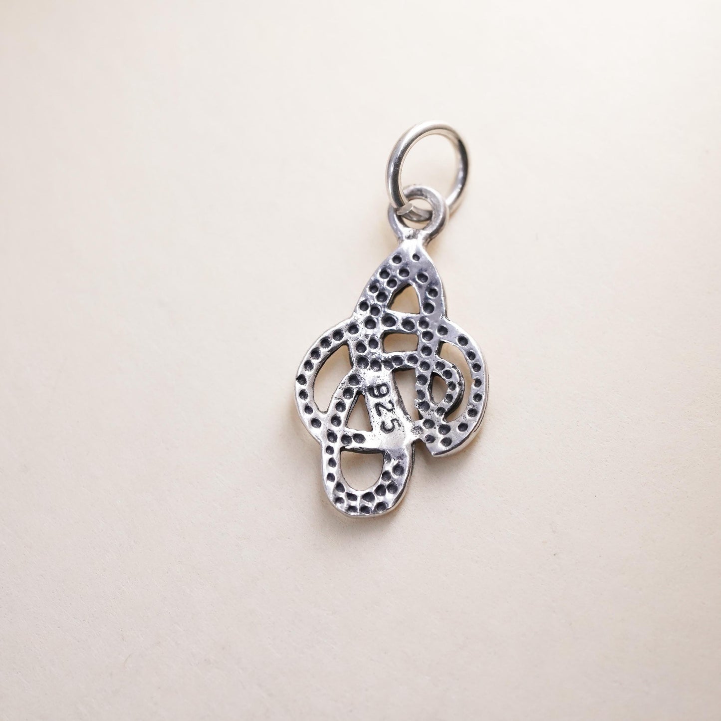 vintage sterling silver handmade pendant, 925 silver Irish Celtic knot charm