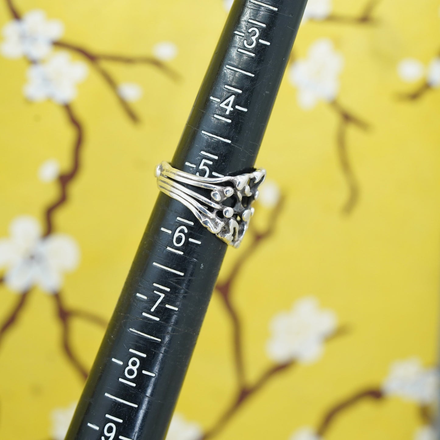 Size 5, vintage Sterling 925 silver handmade ring, filigree band