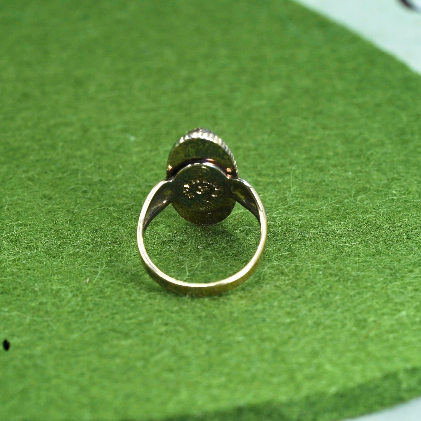 Size 5, 1930s Sterling 925 Silver JP Pacific Jewelry Company orange stone Ring