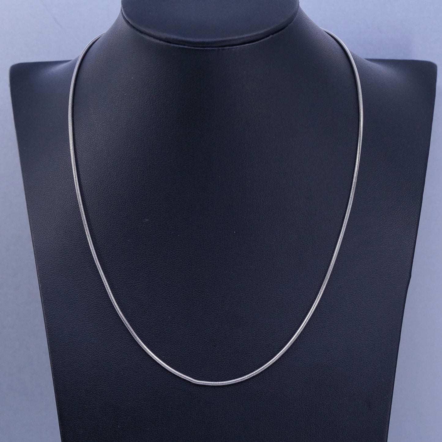 18” 1.6mm, vintage Sterling 925 silver snake chain necklace