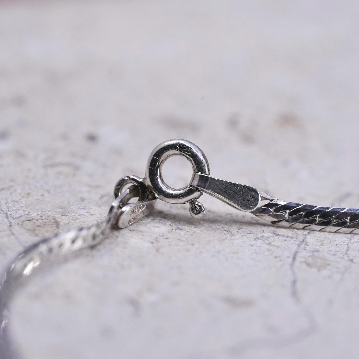 16" 2mm, vintage Sterling silver handmade chain, 925 herringbone necklace