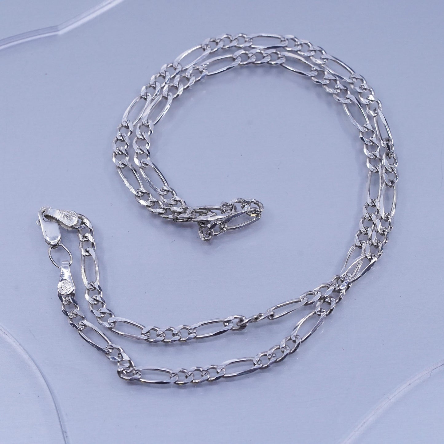 20” 4mm, vintage Mexican Sterling 925 silver figaro chain necklace
