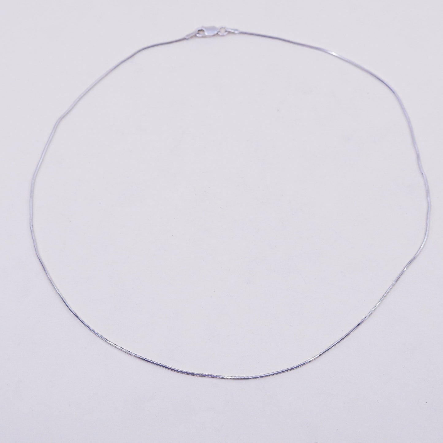 18”, 1mm, Vintage sterling silver square snake chain, Italy 925 necklace