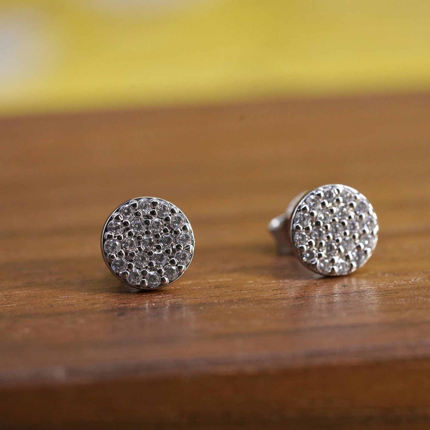 Vintage Sterling 925 silver cluster Cz studs, Swarovski earrings