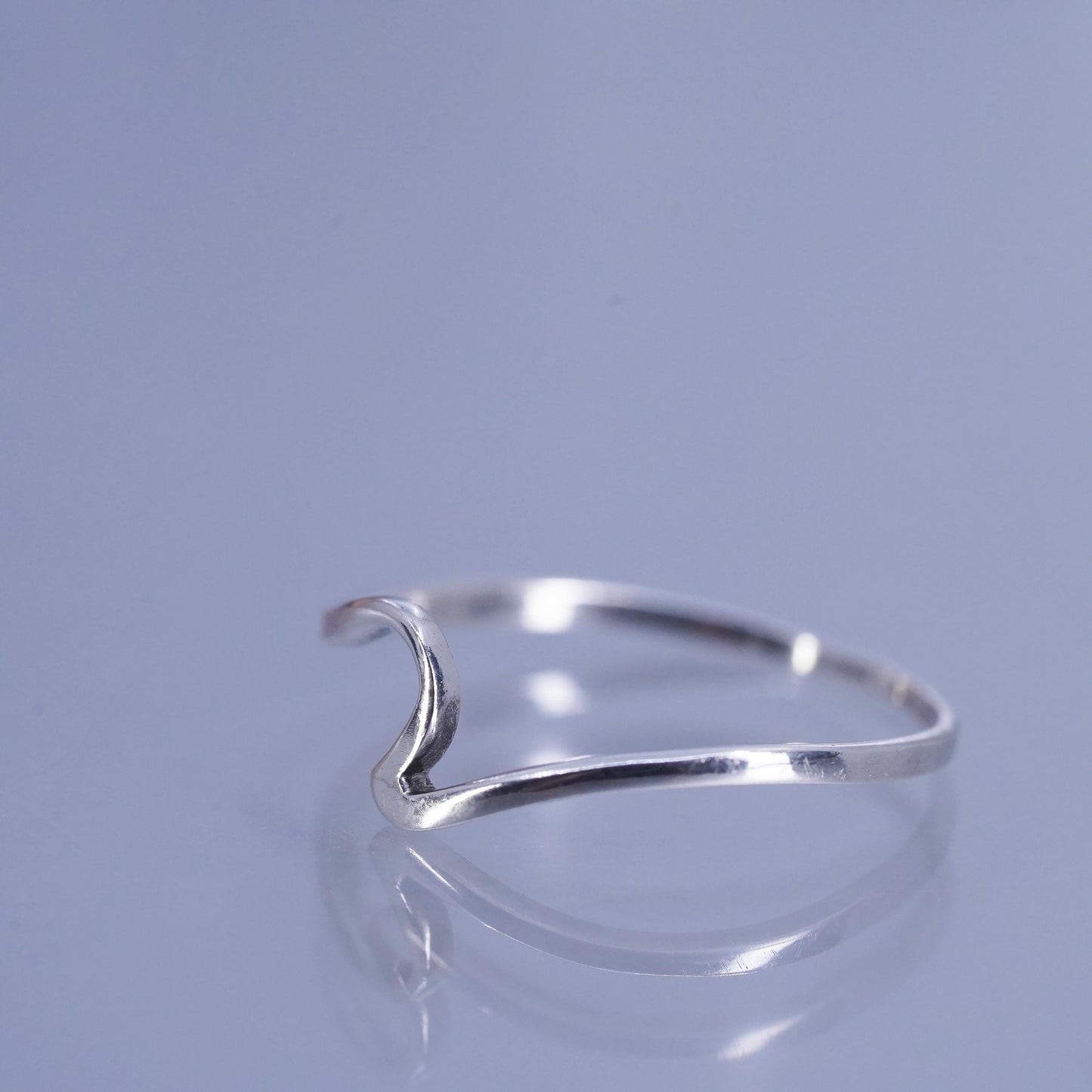 Size 9.75, vintage modern Sterling 925 silver handmade ring, wavy band