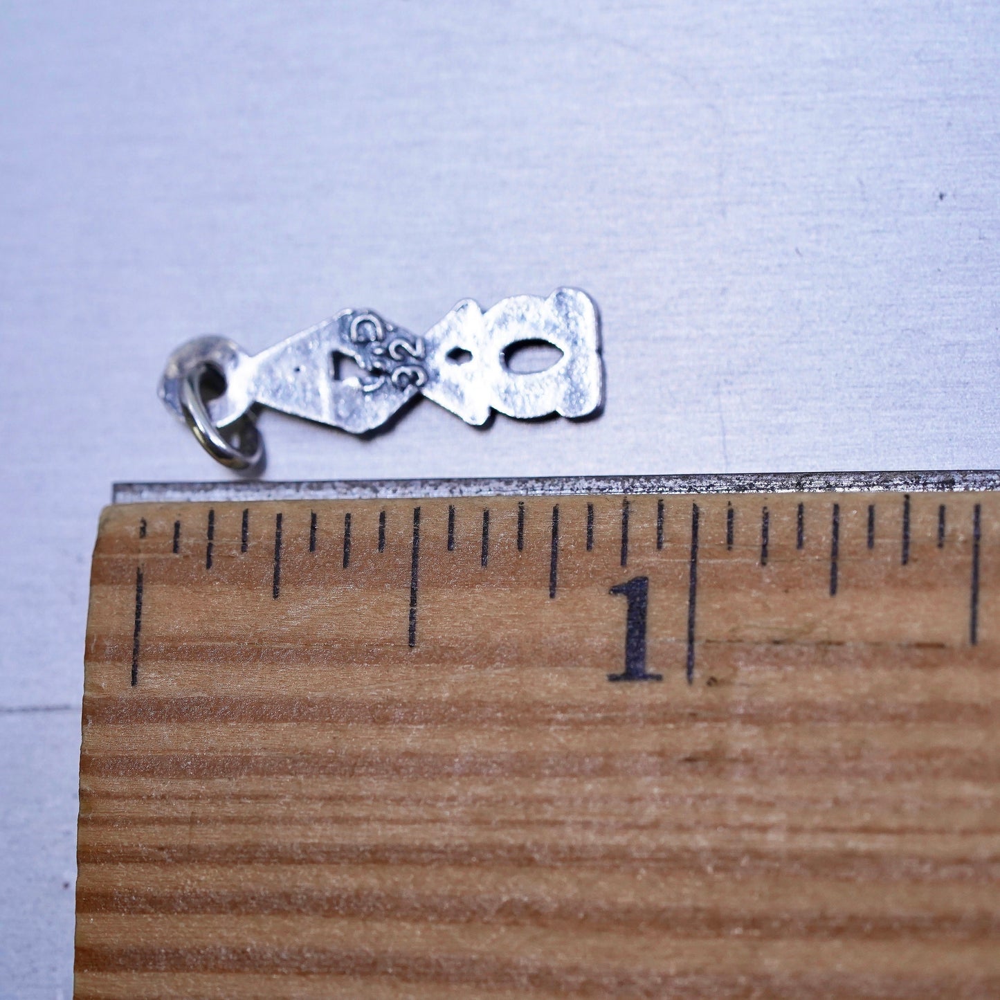 Vintage sterling silver handmade pendant, 925 Greek letter alpha chi omega