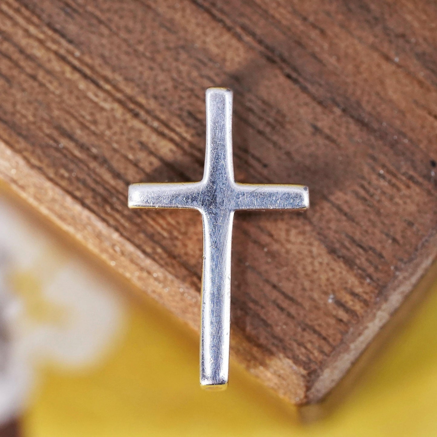 Vintage Sterling silver handmade pendant, 925 cross charm