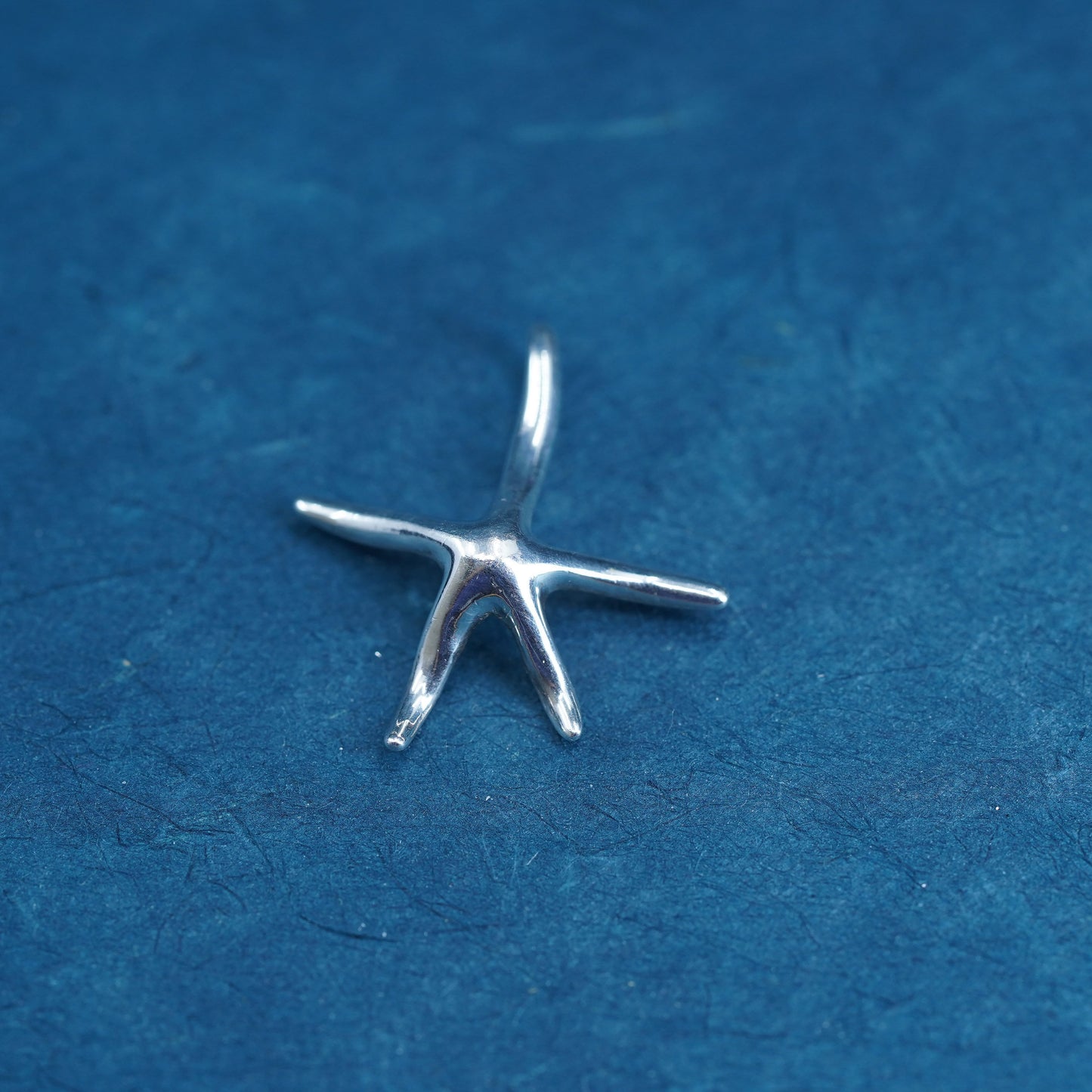 Vintage Sterling silver handmade pendant, 925 starfish tag charm