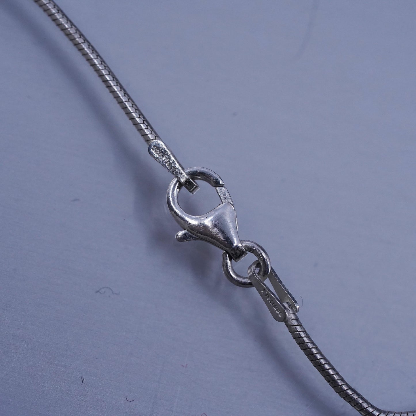 30” 1mm, vintage Italy Sterling 925 silver square snake chain necklace