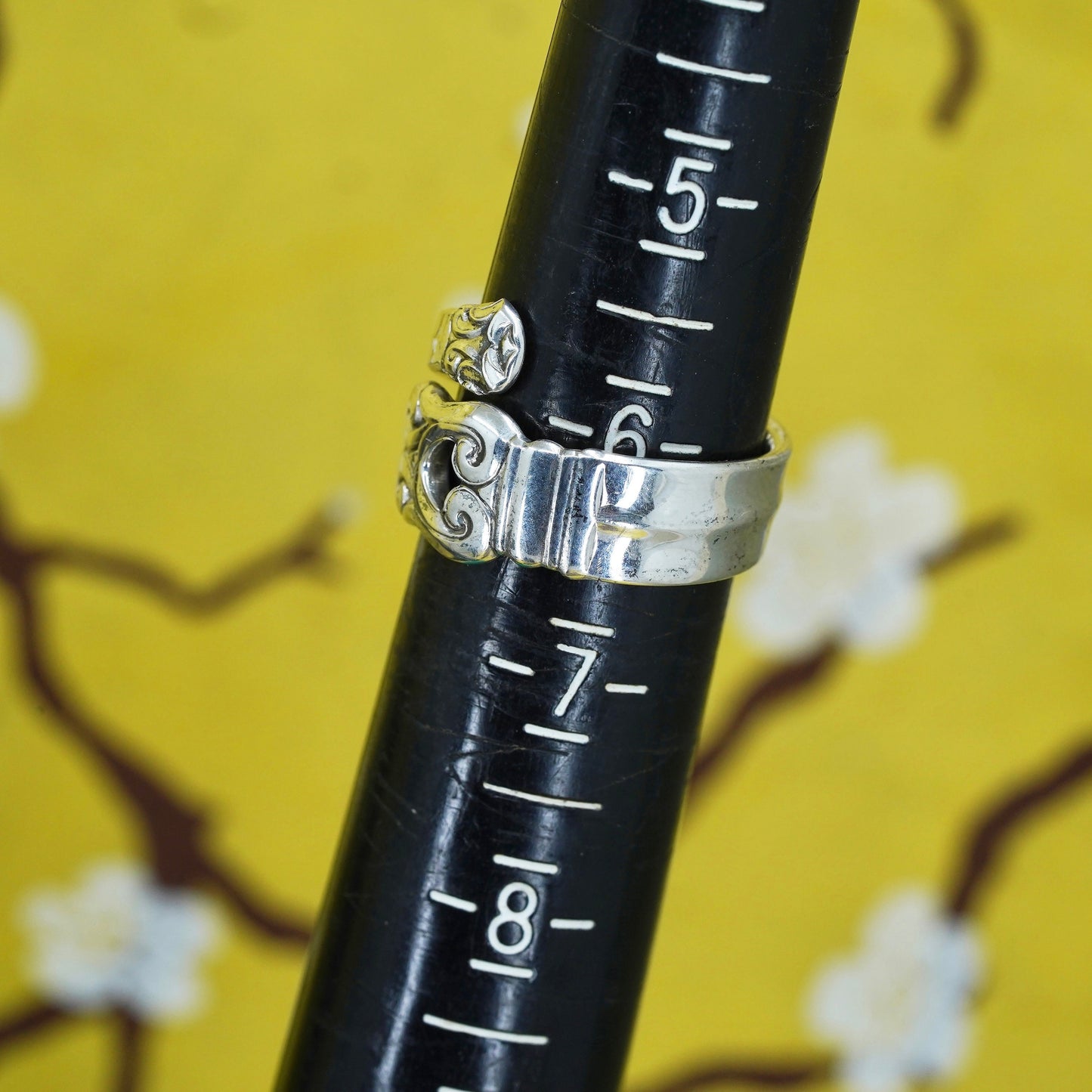 Size 6, vintage USA Sterling silver handmade wrap band, 925 spoon ring