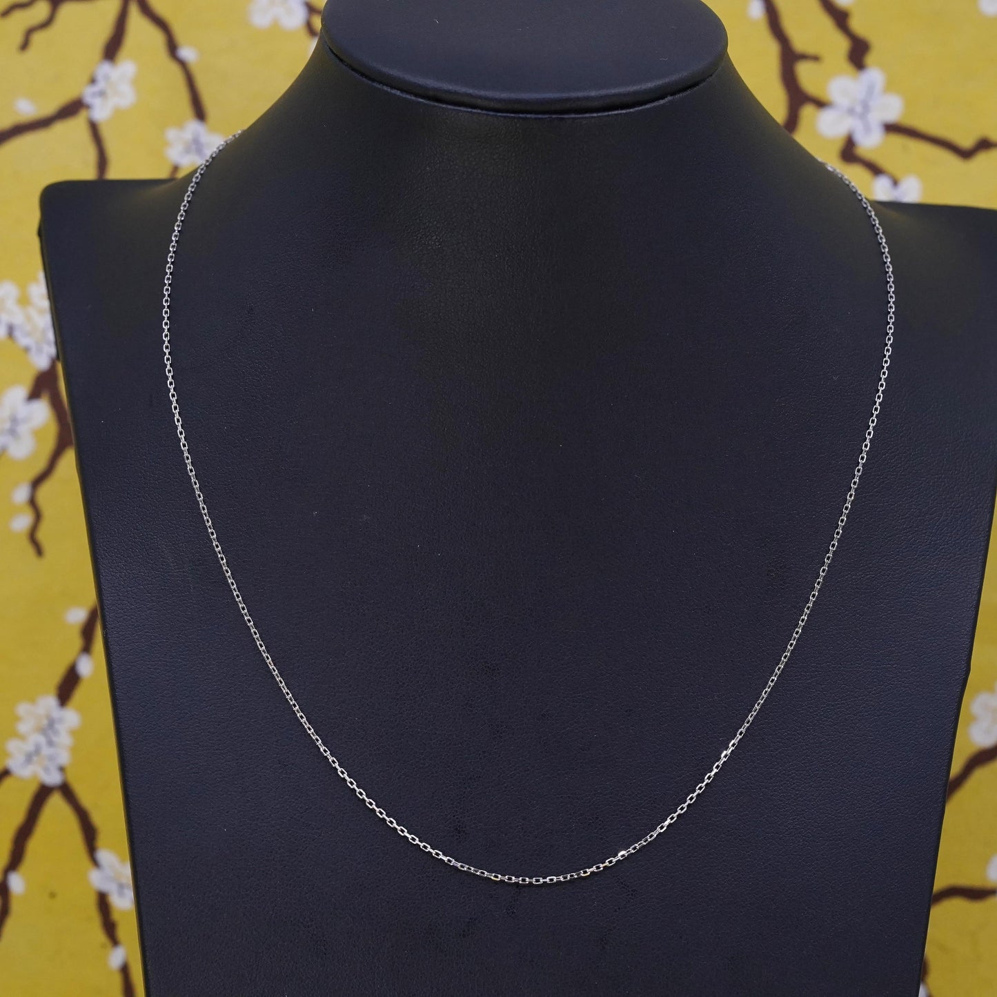 18”, 1mm, vintage Sterling silver necklace, 925 circle chain