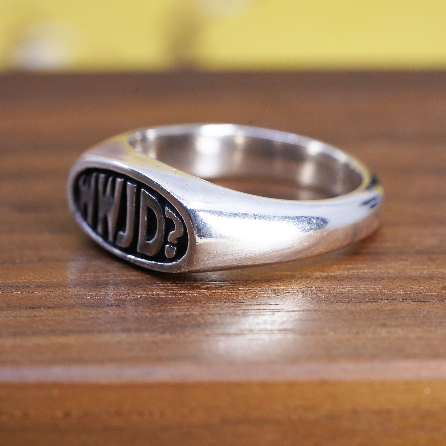 SZ 10.25, WWJD Sterling Silver 925 Ring, What Would Jesus Do Signet Ring, Faith