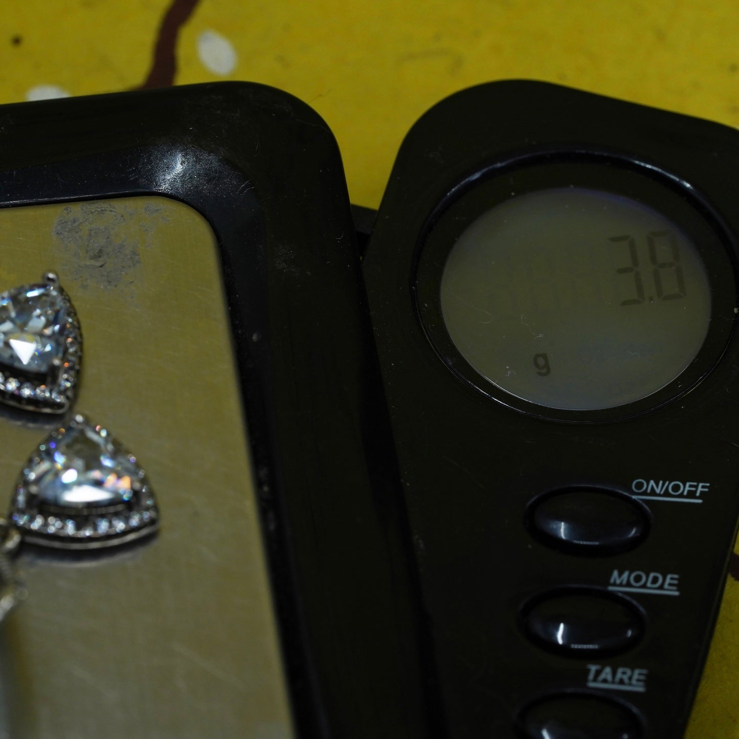 Vintage Sterling silver earrings, 925 drops with cluster Cz around