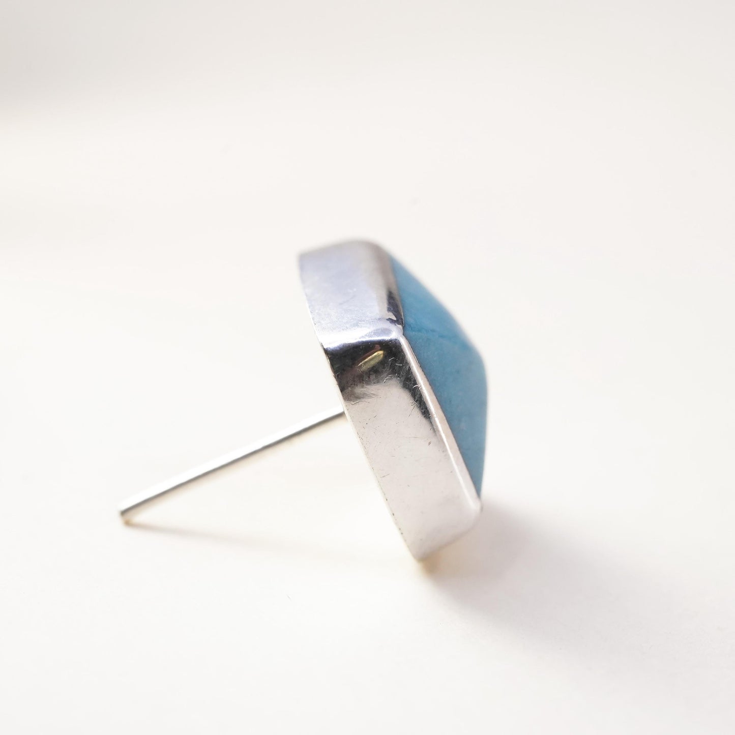 southwestern Mexican Sterling 925 silver stud with turquoise, single earring