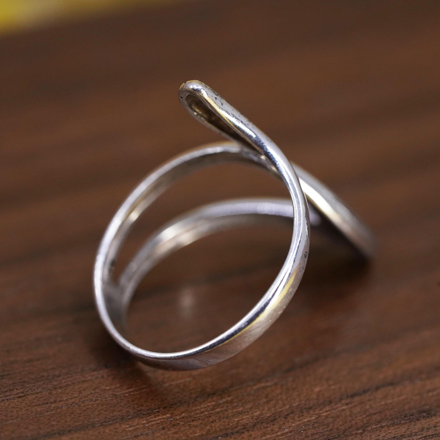 Size 7.25, vintage Sterling silver handmade ring, Modern 925 wavy band