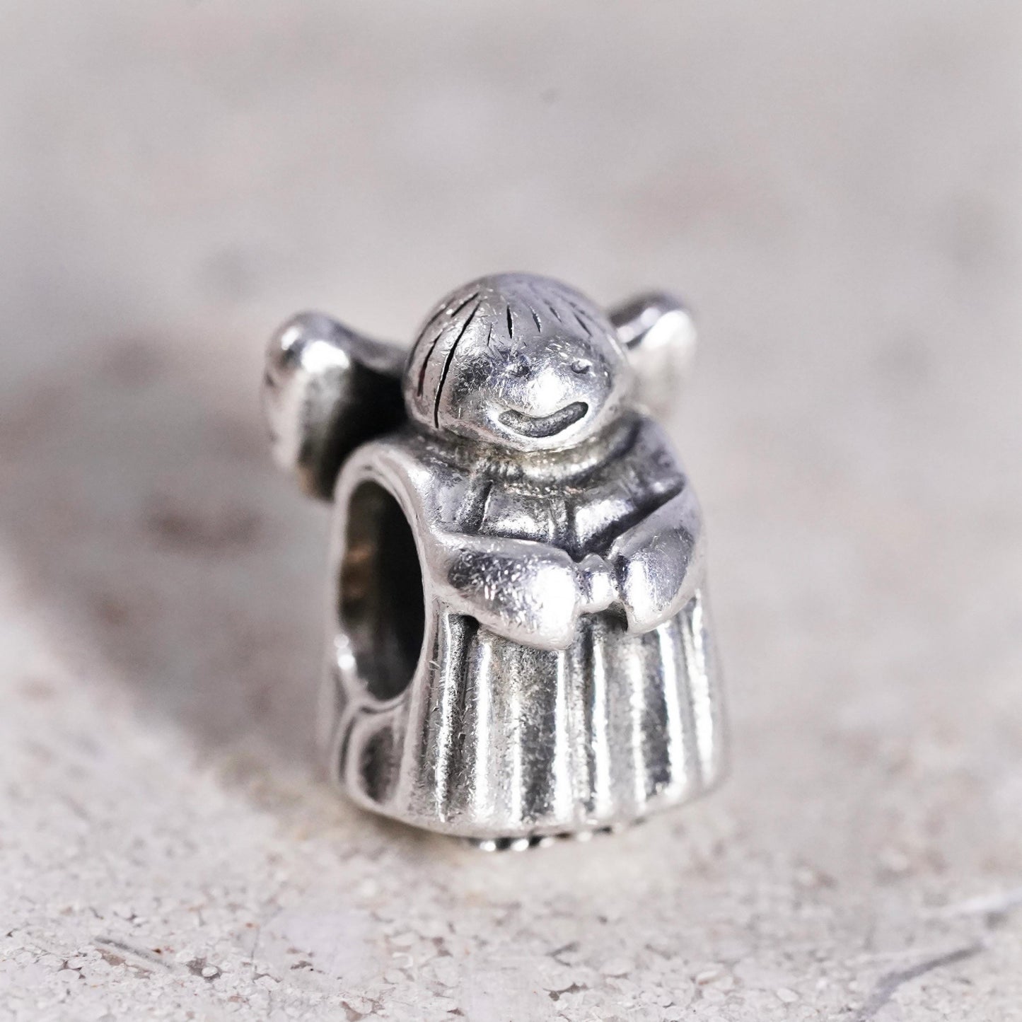 Vintage ALE sterling sterling silver handmade pendant, 925 angel bead charm